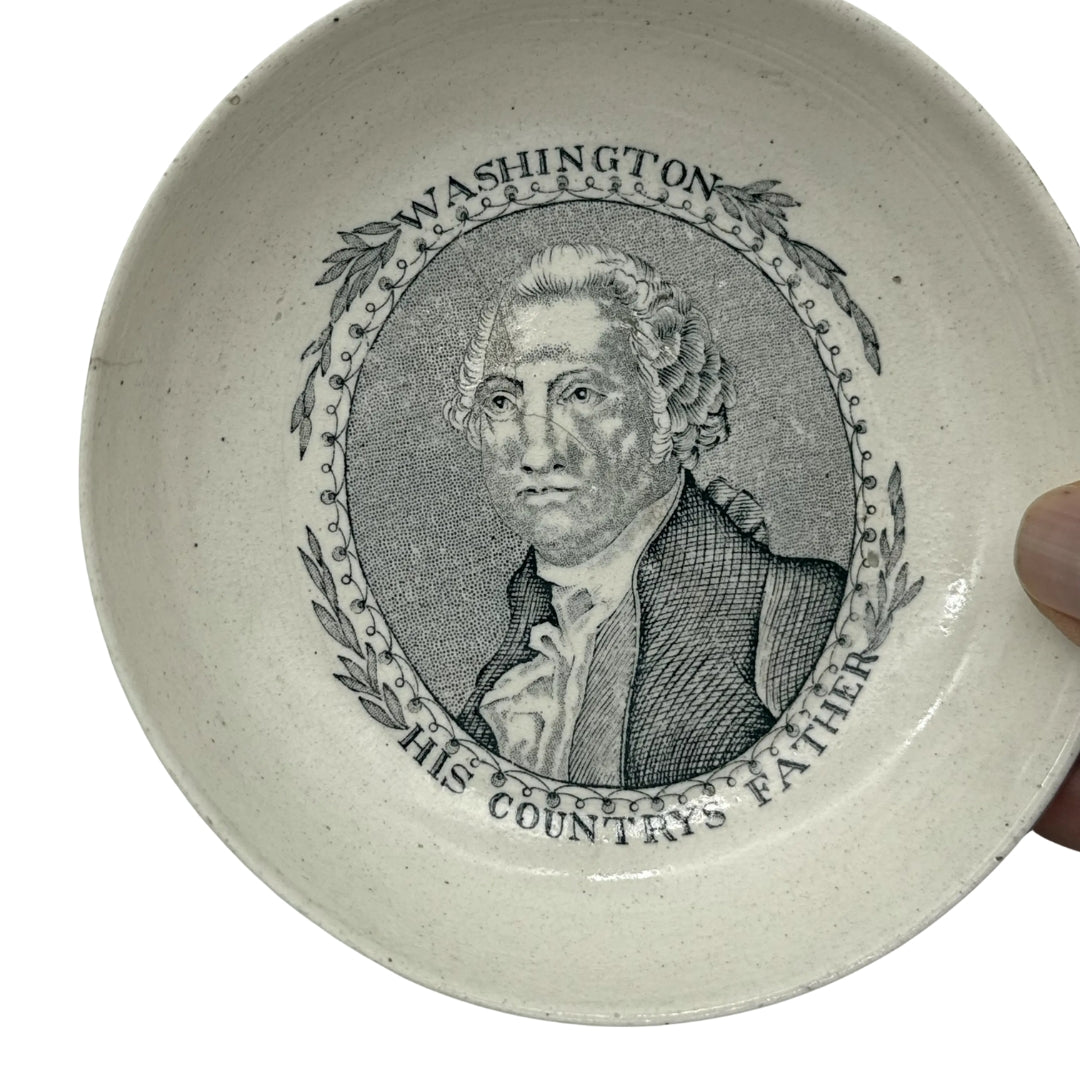 Washington and Lafayette Transferware Cup and Saucer