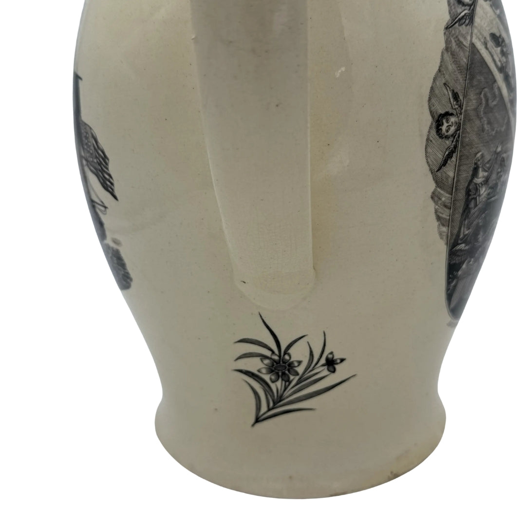 George Washington "Ascending Into Glory" Creamware Transfer Pitcher — c. 1800