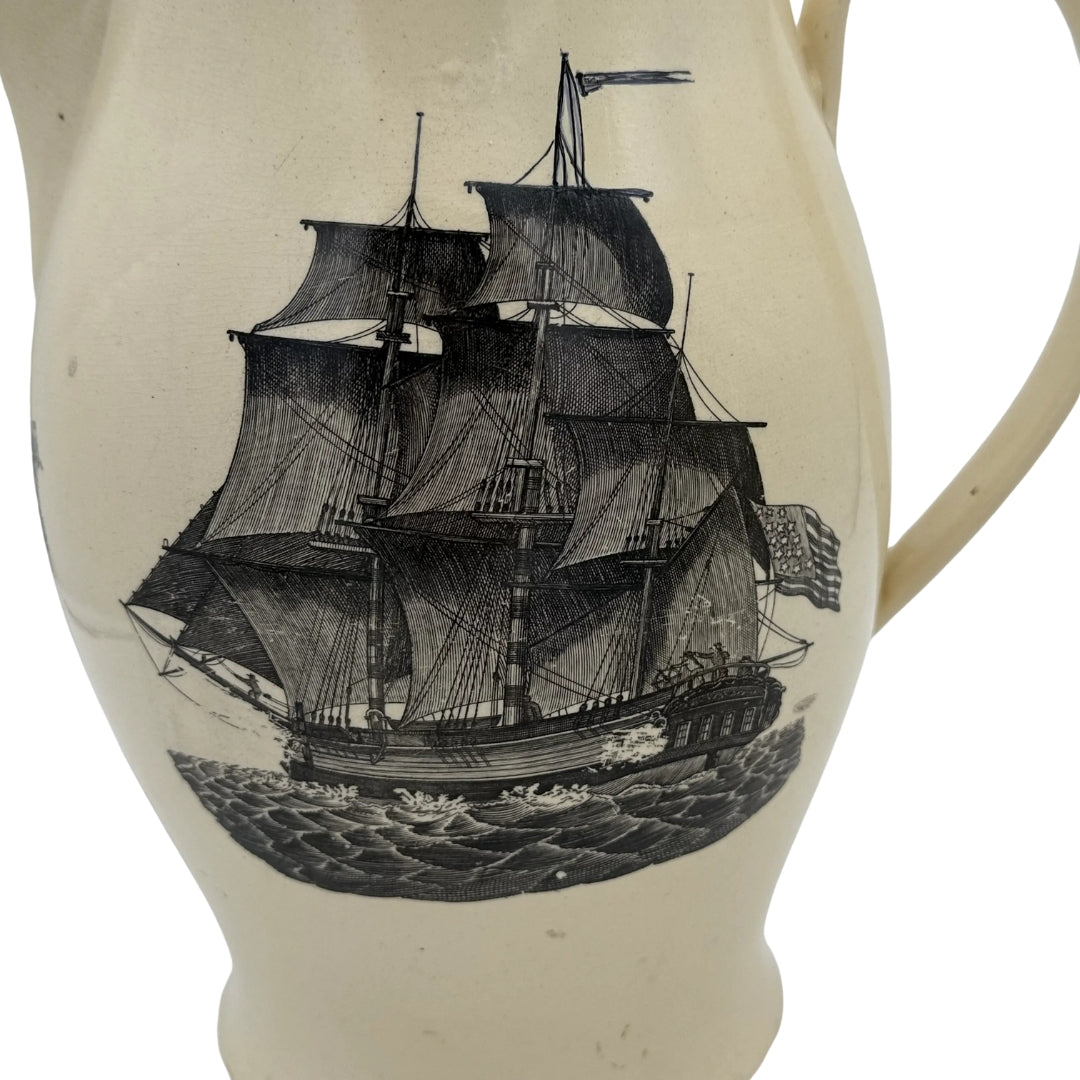 George Washington "Ascending Into Glory" Creamware Transfer Pitcher — c. 1800