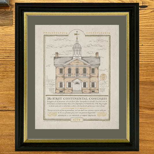 "The First Continental Congress — Carpenters' Hall" 250th Anniversary Limited edition framed print