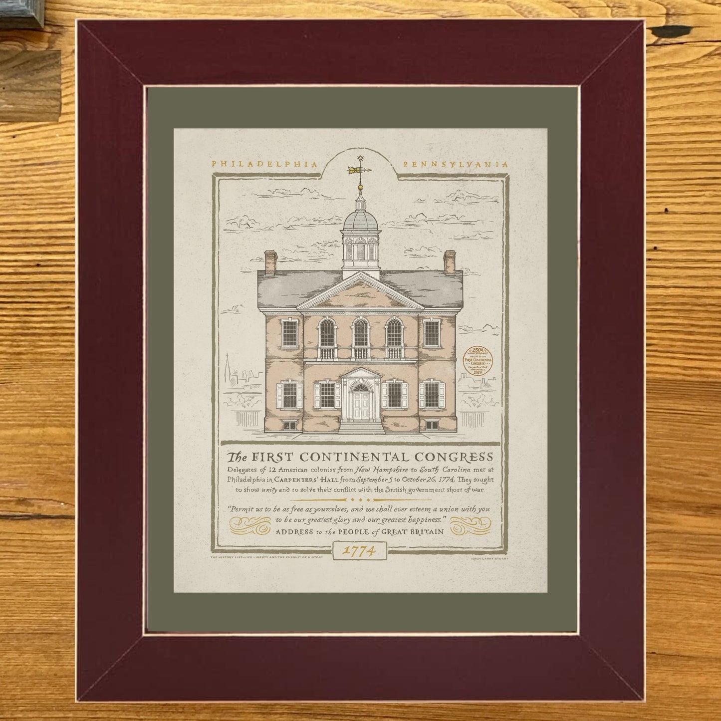 The First Continental Congress — Carpenters' Hall" 250th