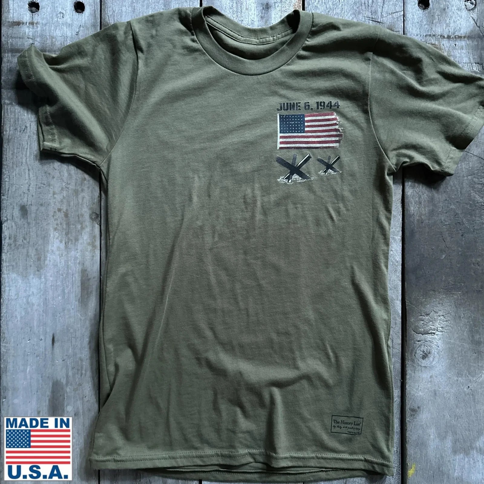 Front of D-Day Operation Overlord Made in America Shirt from The History List store