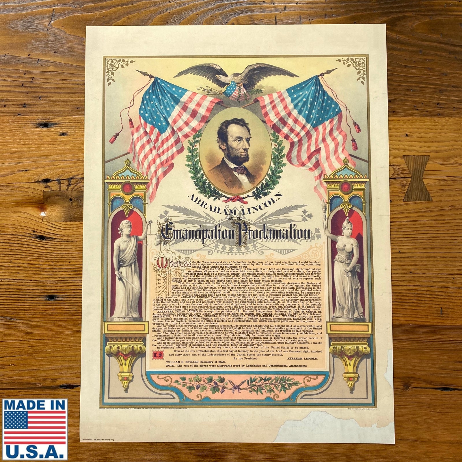 The Emancipation Proclamation with Abraham Lincoln — Historic archival print from The History List store