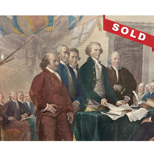 "Declaration of Independence July 4, 1776," engraved by W.L. Ormsby after John Trumbull — Framed