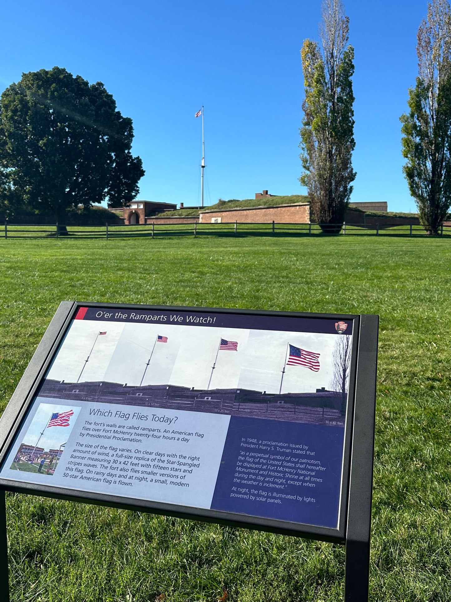 15-star, 15-stripe flag flown over Fort McHenry — Includes certificate