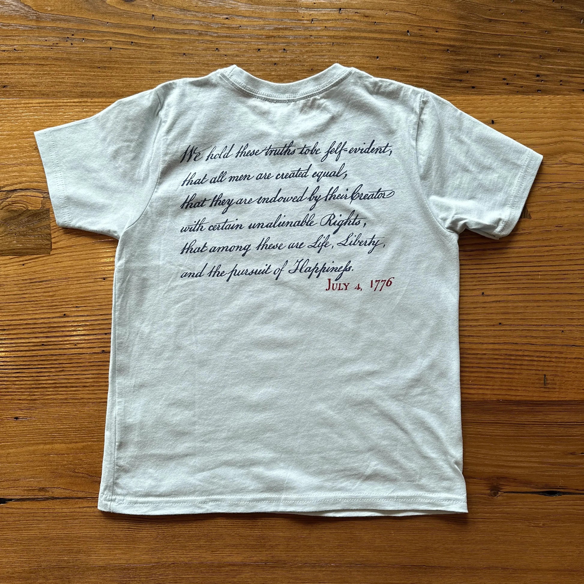 "1776 with Our Nation's First Flag" Shirt in Youth sizes with back imprint from The History List store