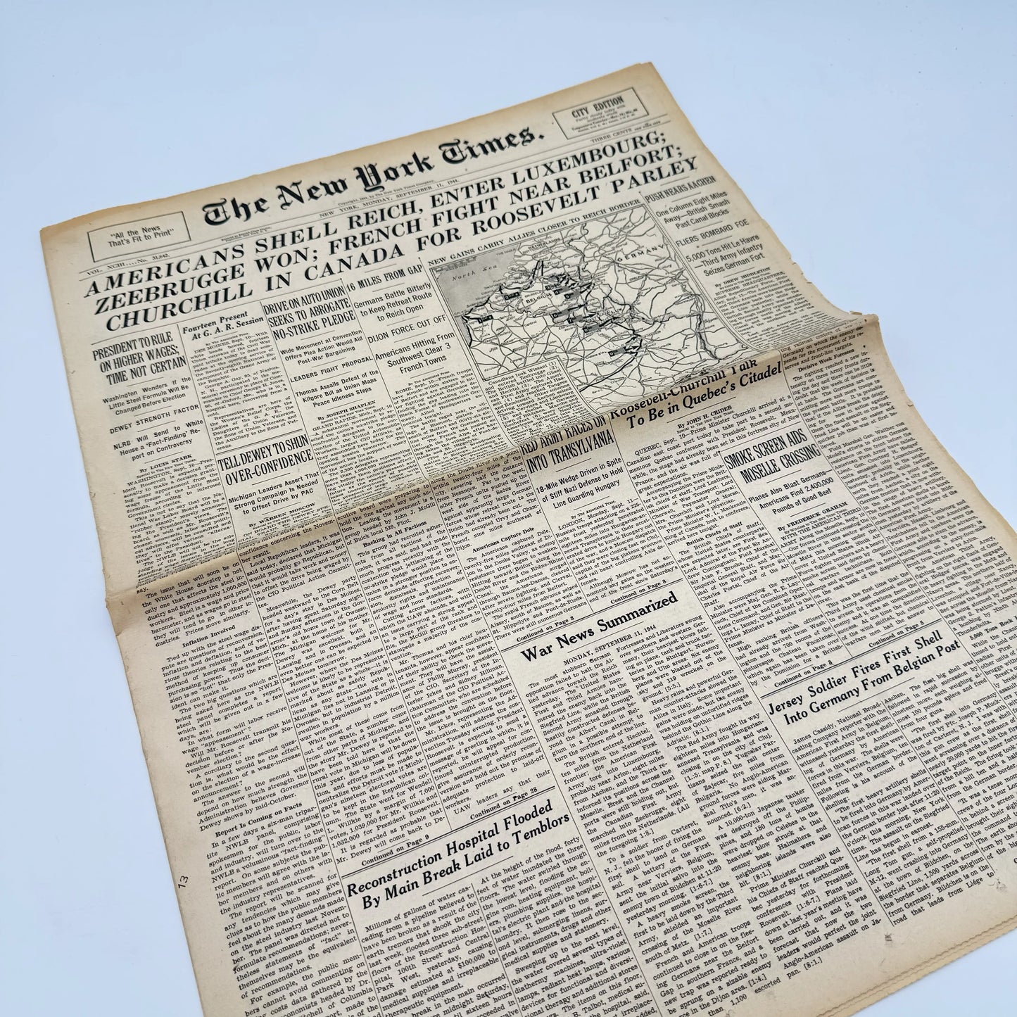 The New York Times — September 11, 12, 13, and 15, 1944 — Sold as a set