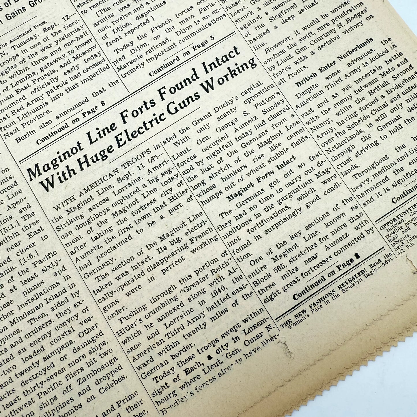 The New York Times — September 11, 12, 13, and 15, 1944 — Sold as a set