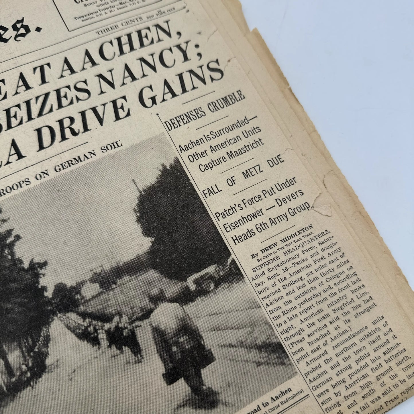 The New York Times coverage of WWII — September 1944 — Offered individually