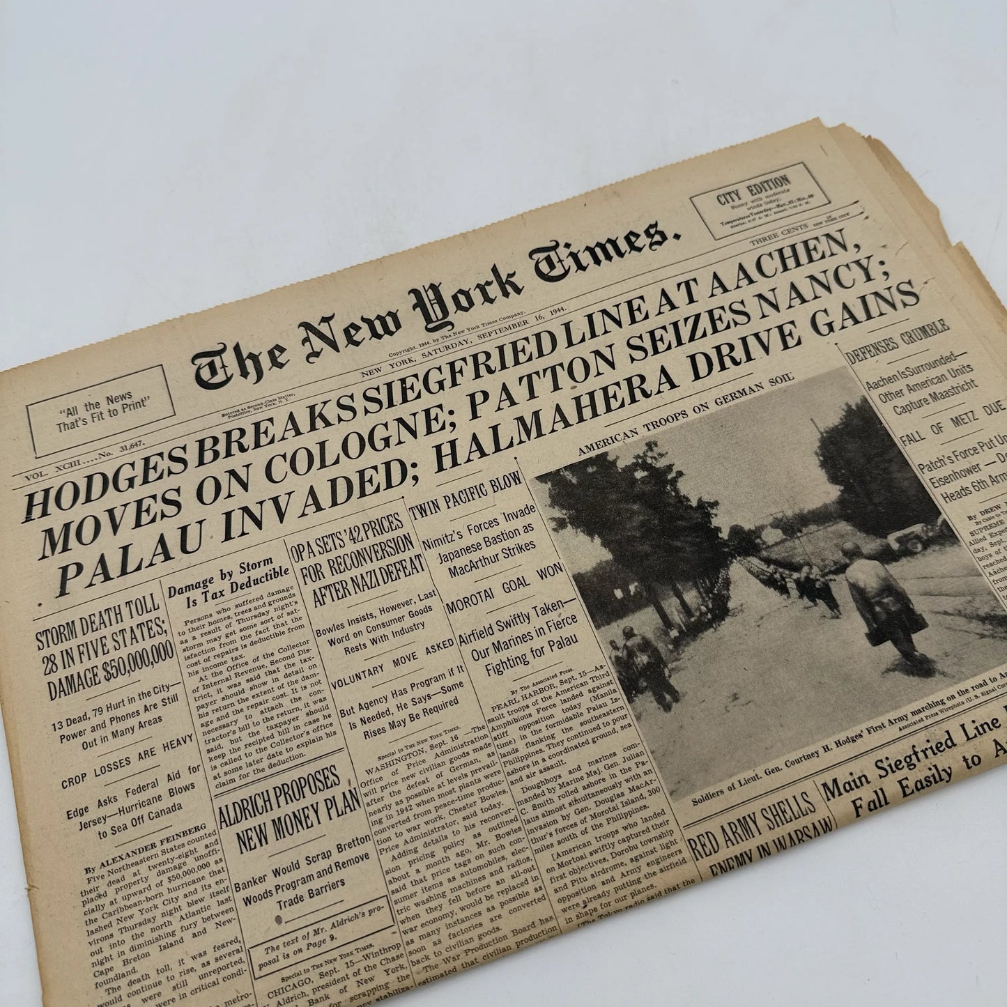 The New York Times coverage of WWII — September 1944 — Offered individually