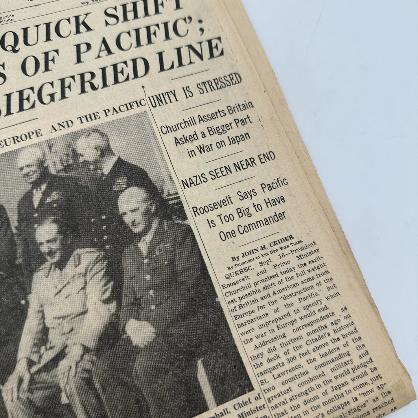 The New York Times coverage of WWII — September 1944 — Offered individually