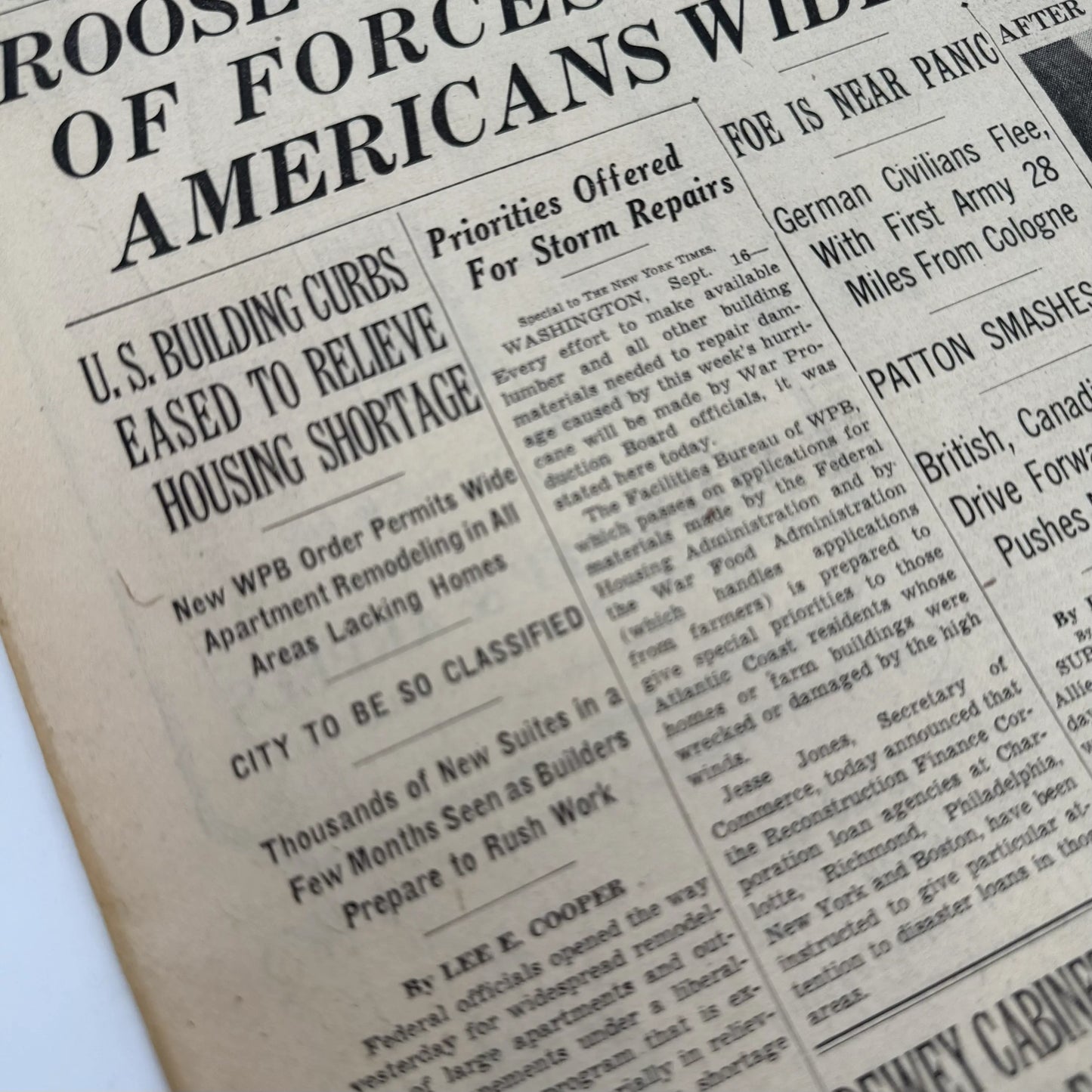 The New York Times coverage of WWII — September 1944 — Offered individually