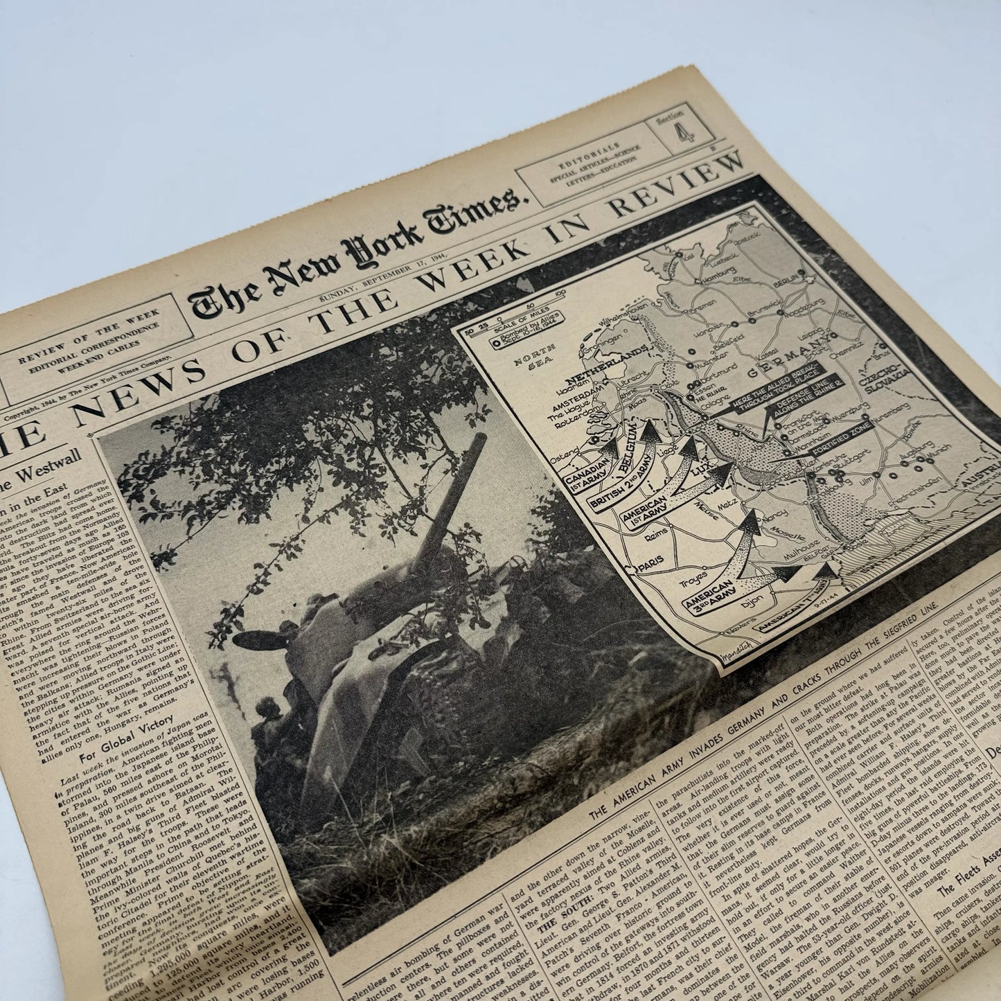 The New York Times coverage of WWII — September 1944 — Offered individually