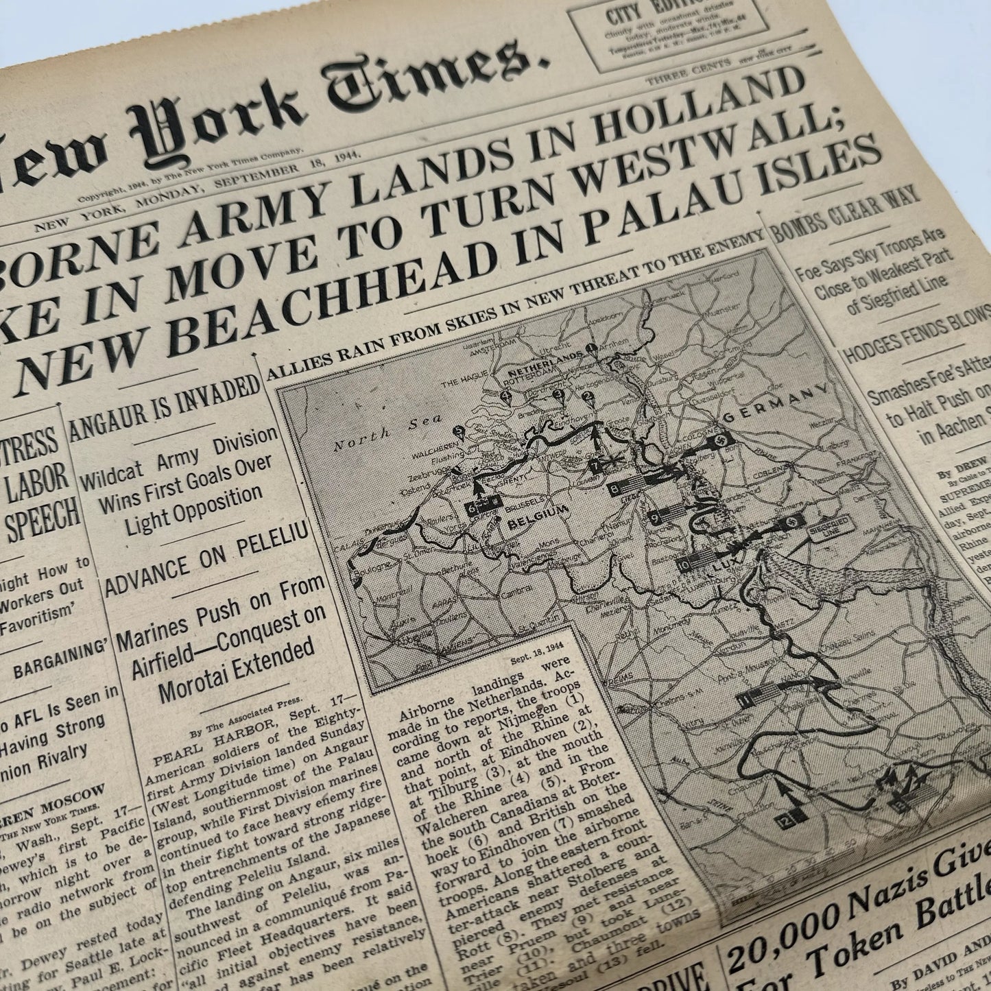 The New York Times coverage of WWII — September 1944 — Offered individually
