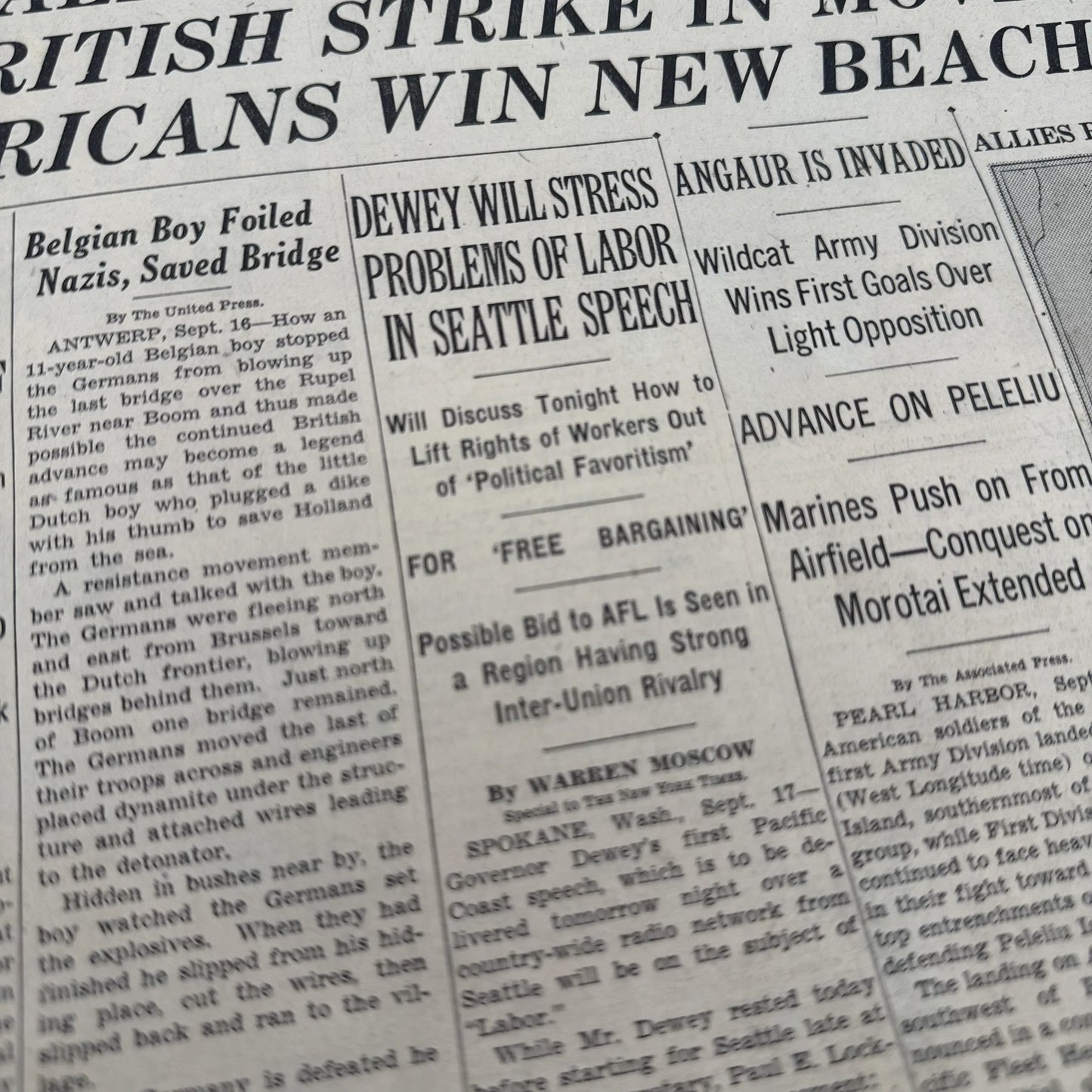 The New York Times coverage of WWII — September 1944 — Offered individually