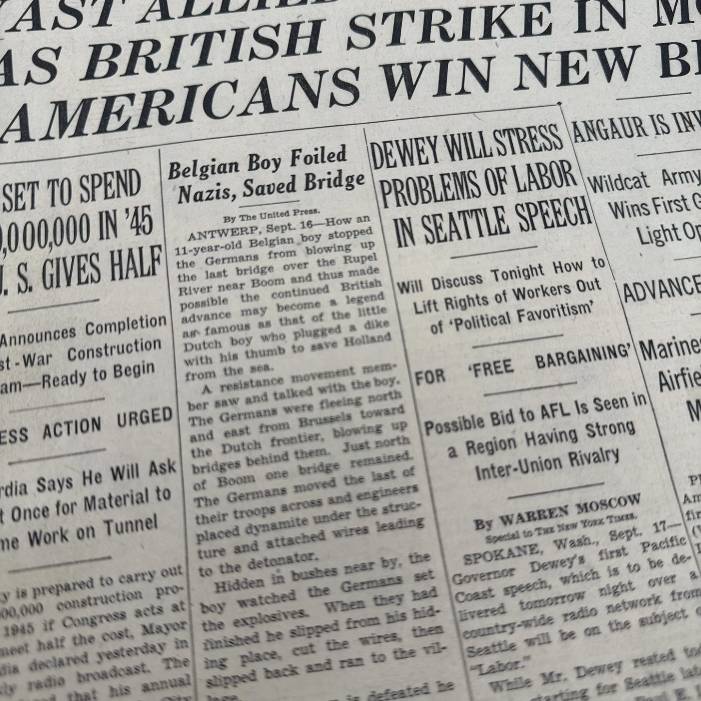 The New York Times coverage of WWII — September 1944 — Offered individually
