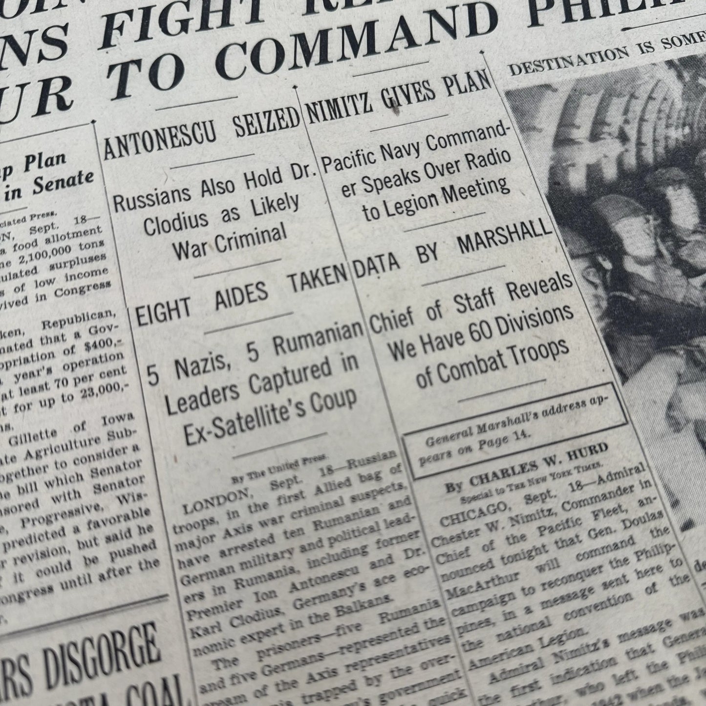 The New York Times coverage of WWII — September 1944 — Offered individually