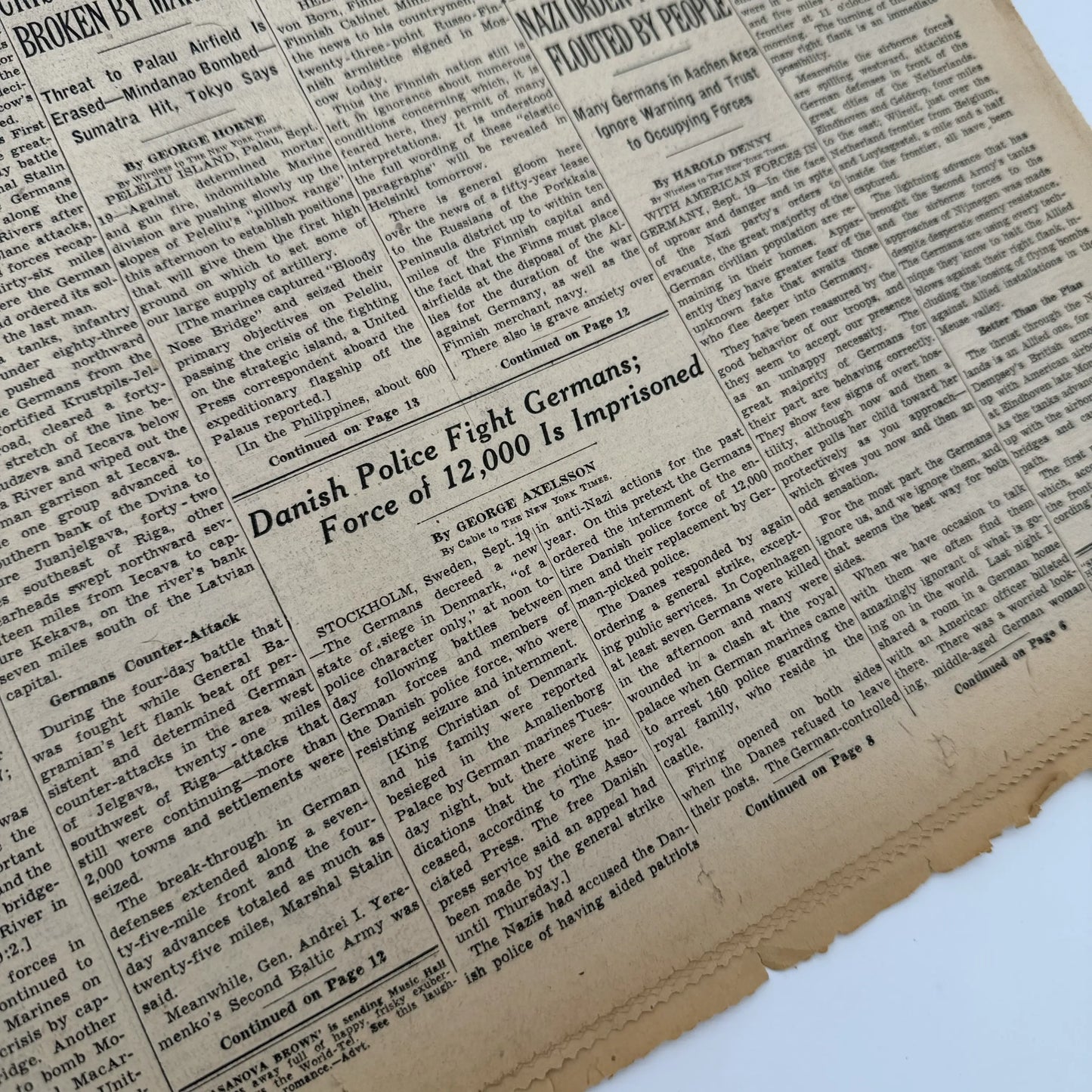 The New York Times coverage of WWII — September 1944 — Offered individually
