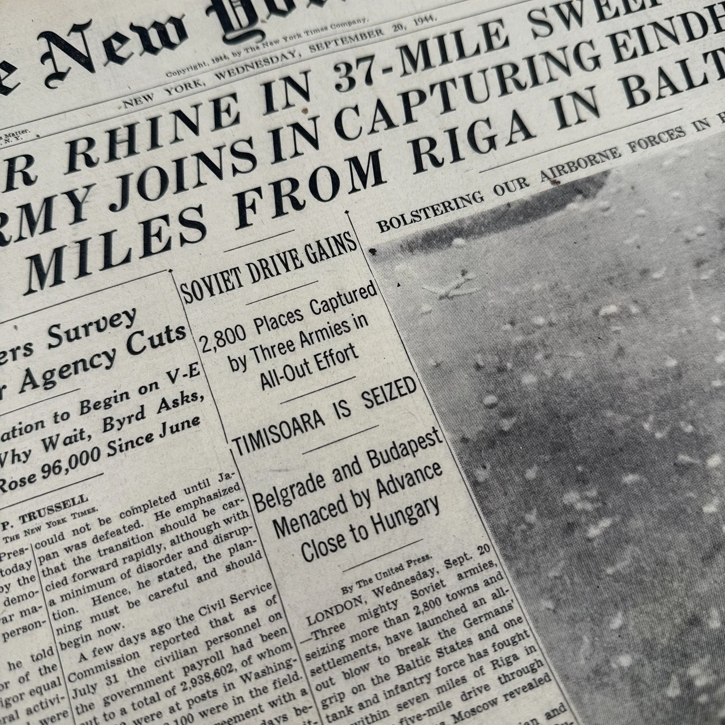 The New York Times coverage of WWII — September 1944 — Offered individually