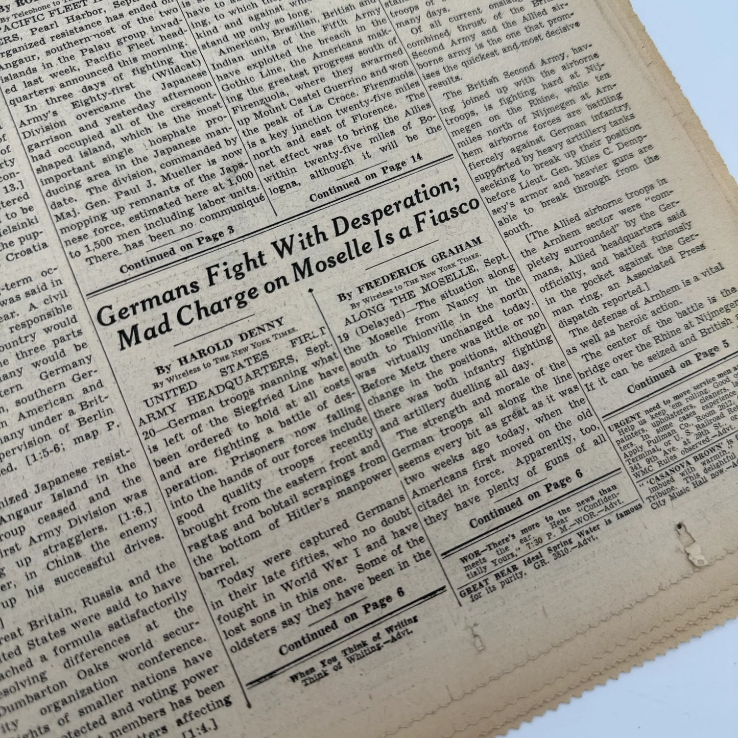The New York Times coverage of WWII — September 1944 — Offered individually