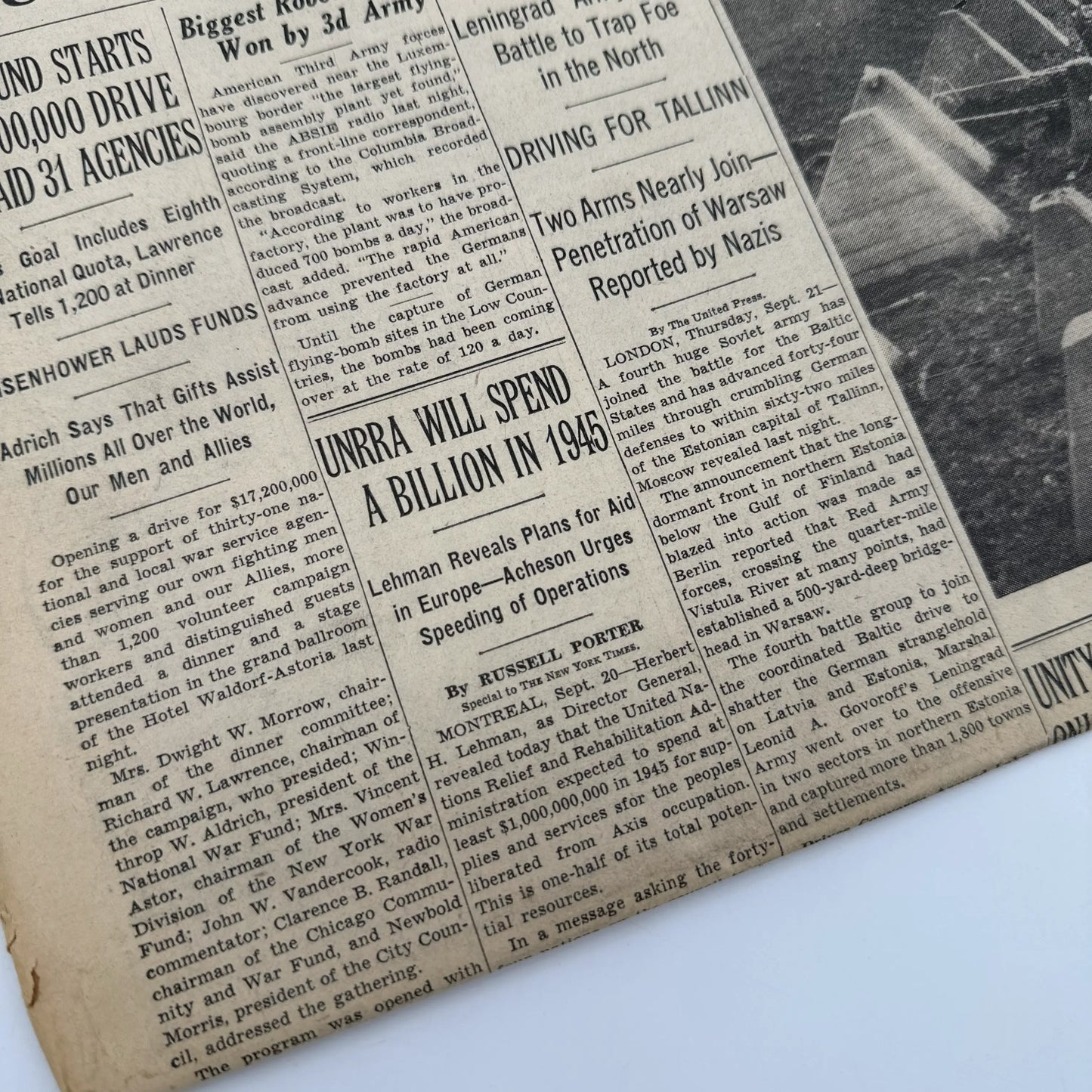 The New York Times coverage of WWII — September 1944 — Offered individually