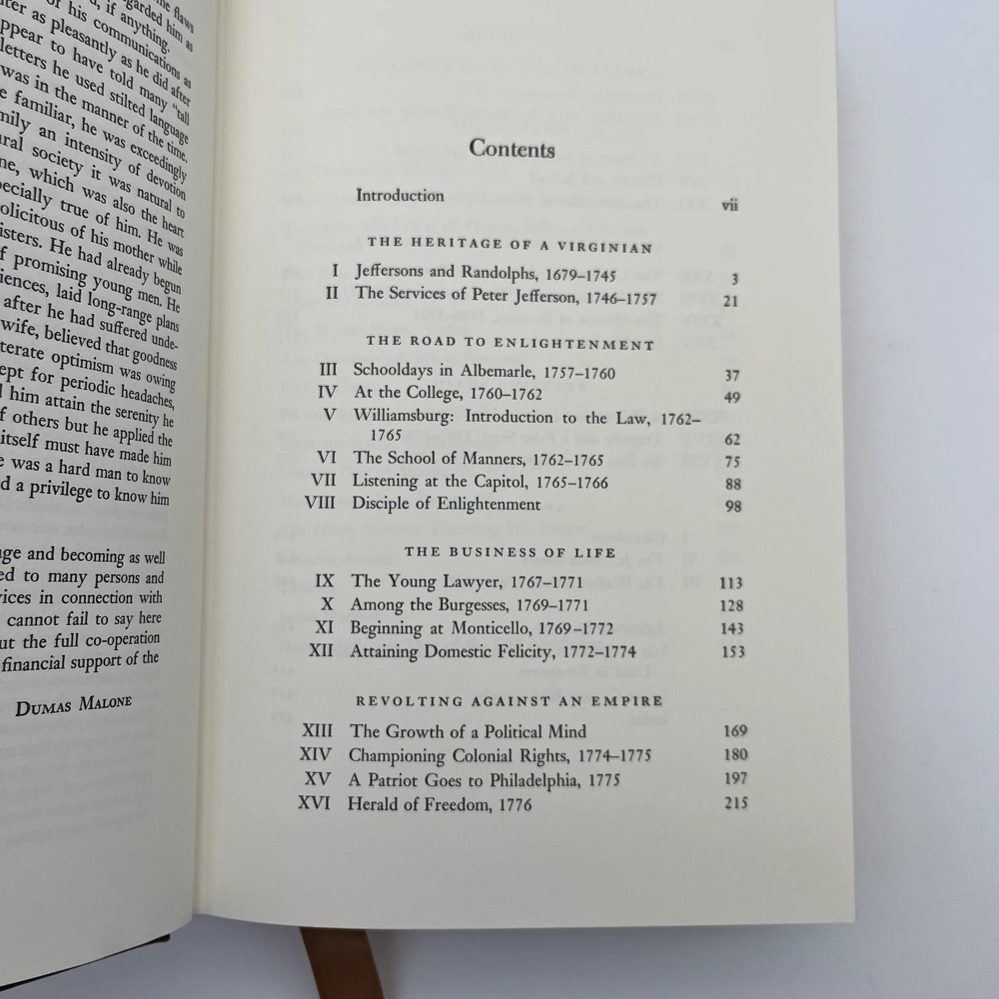 "Jefferson and His Time" — Dumas Malone — Volumes I and II