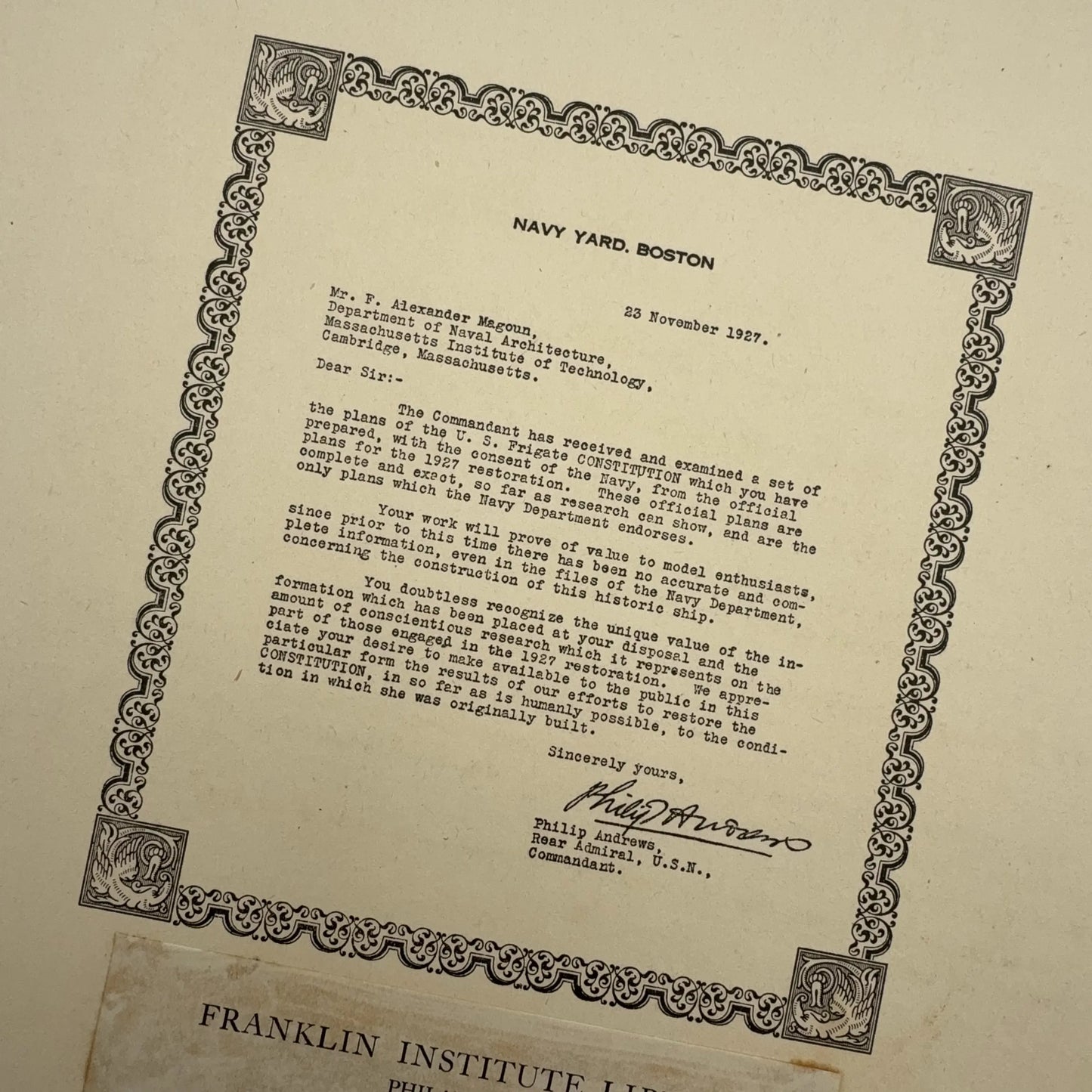 "The Frigate Constitution And Other Historic Ships" — 1928 — F. Alexander Magoun