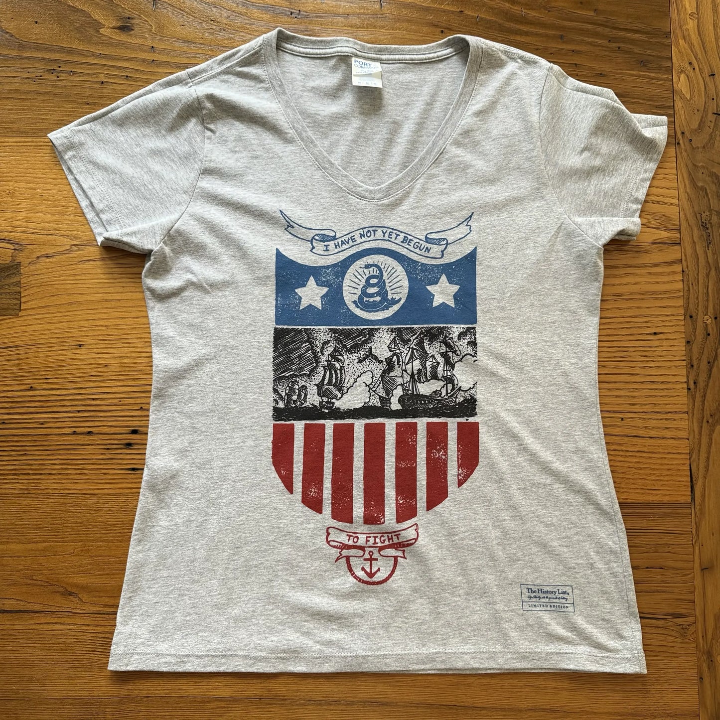 "I have not yet begun to fight!" Women's fitted v-neck shirt — Limited edition