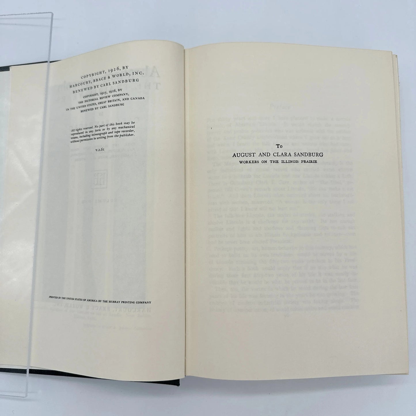 "Abraham Lincoln: The Prairie Years" by Carl Sandburg — Two volumes, in a slipcase