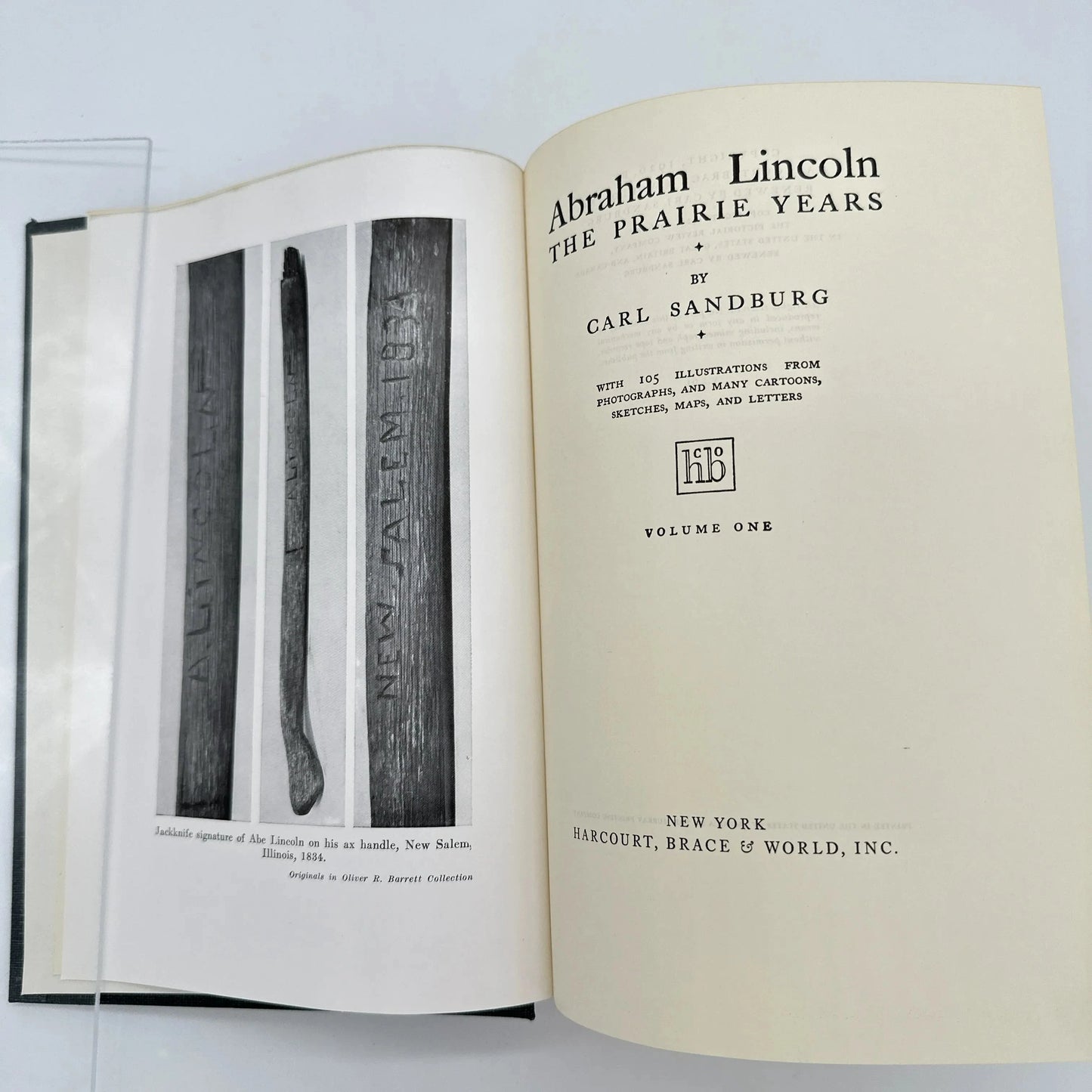 "Abraham Lincoln: The Prairie Years" by Carl Sandburg — Two volumes, in a slipcase