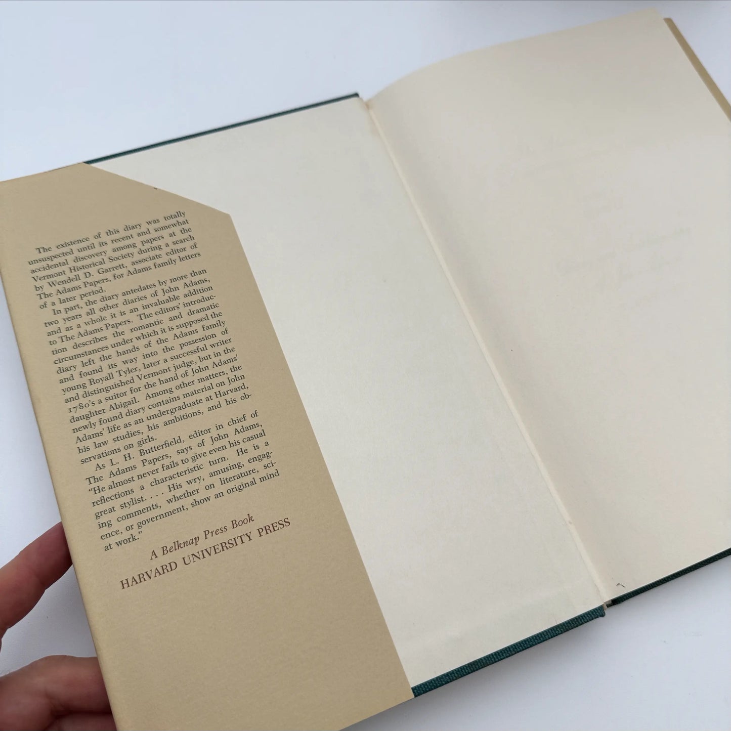 "The Adams Papers" — The Earliest Diary of John Adams — From June 1753 to August 1777 — Five volumes