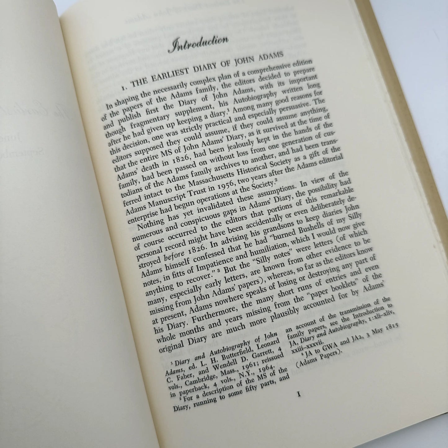 "The Adams Papers" — The Earliest Diary of John Adams — From June 1753 to August 1777 — Five volumes