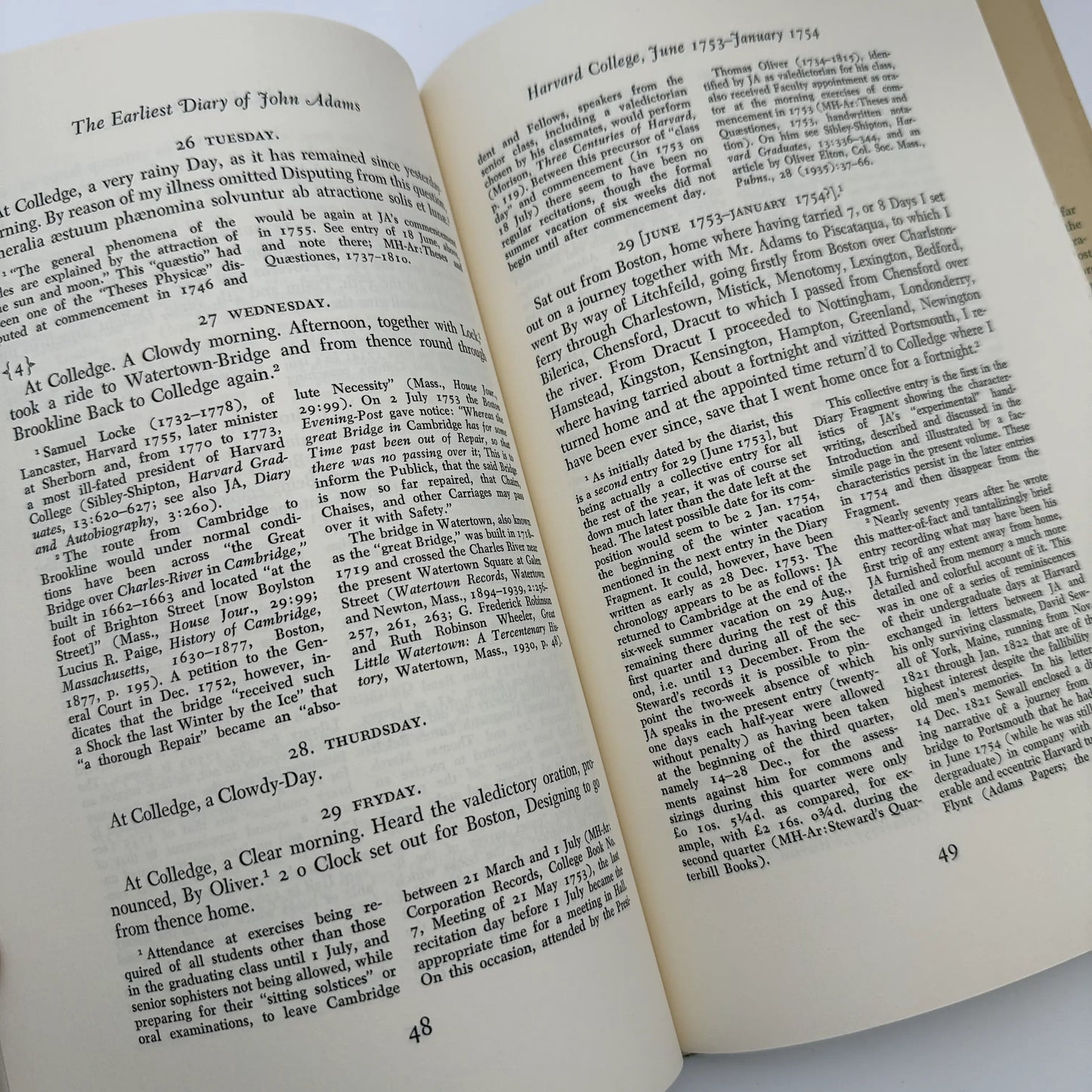 "The Adams Papers" — The Earliest Diary of John Adams — From June 1753 to August 1777 — Five volumes