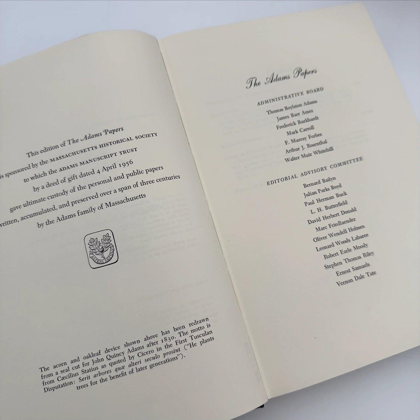 "The Adams Papers" — The Earliest Diary of John Adams — From June 1753 to August 1777 — Five volumes