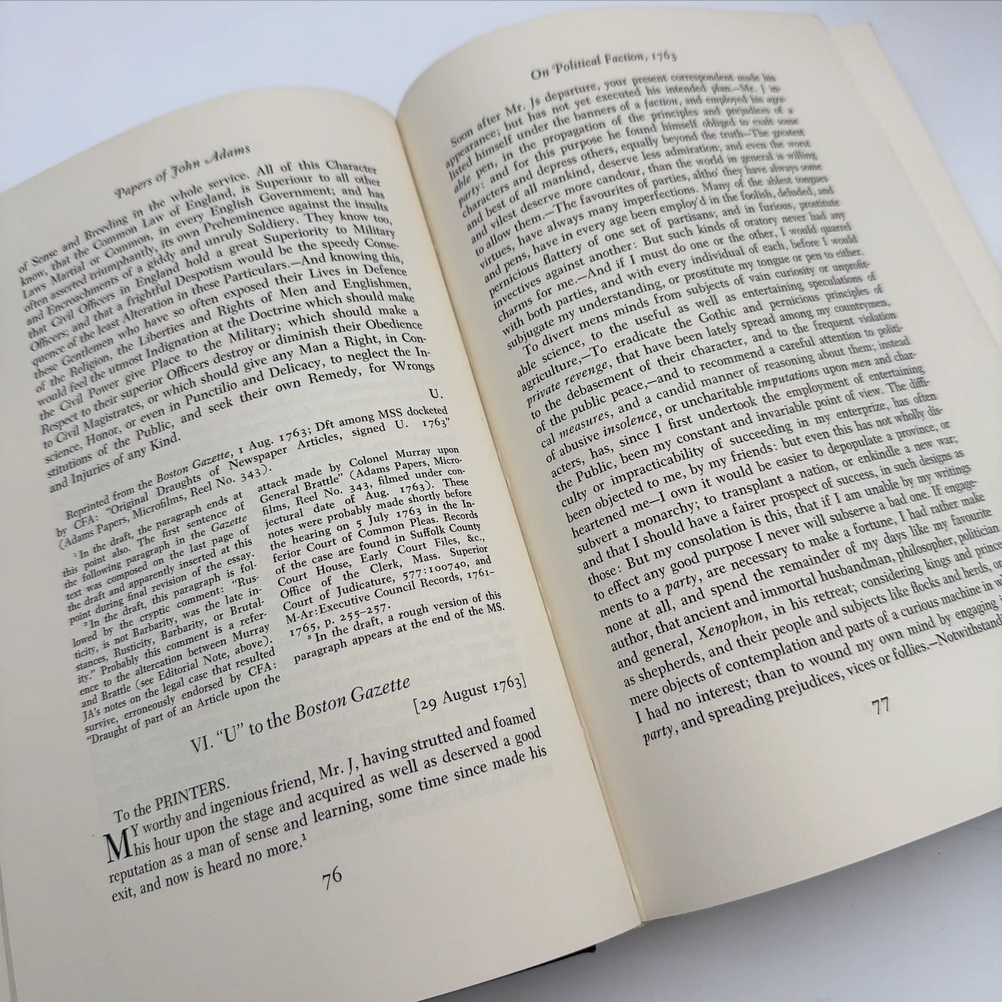 "The Adams Papers" — The Earliest Diary of John Adams — From June 1753 to August 1777 — Five volumes