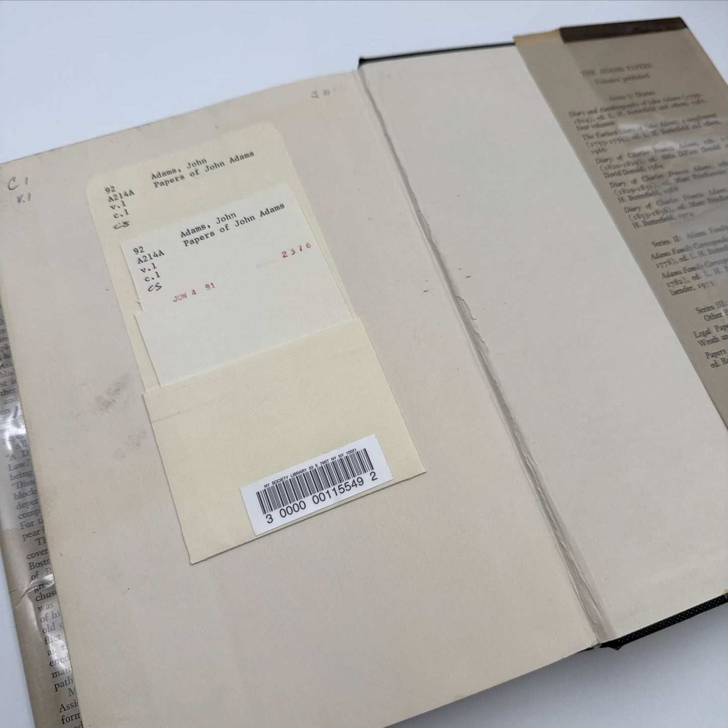 "The Adams Papers" — The Earliest Diary of John Adams — From June 1753 to August 1777 — Five volumes