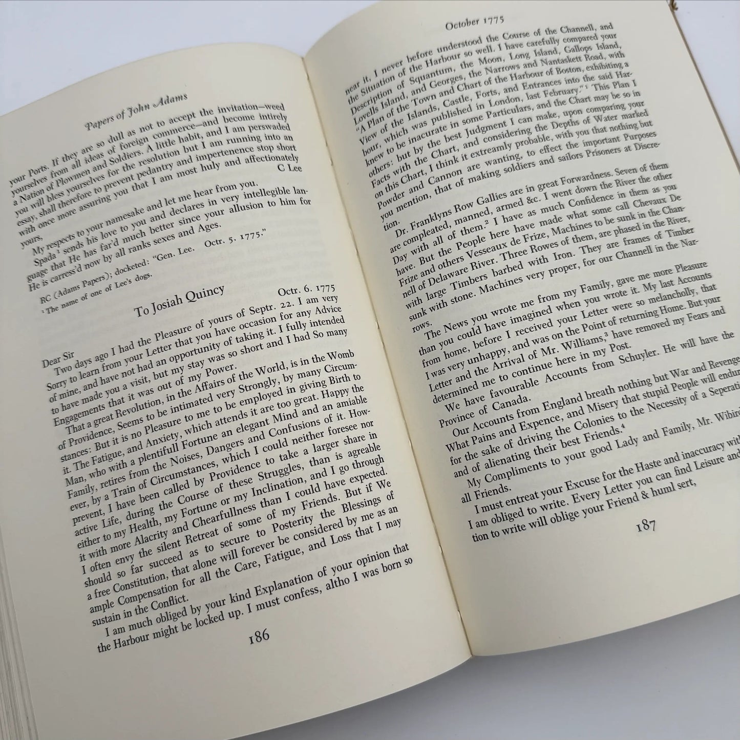 "The Adams Papers" — The Earliest Diary of John Adams — From June 1753 to August 1777 — Five volumes