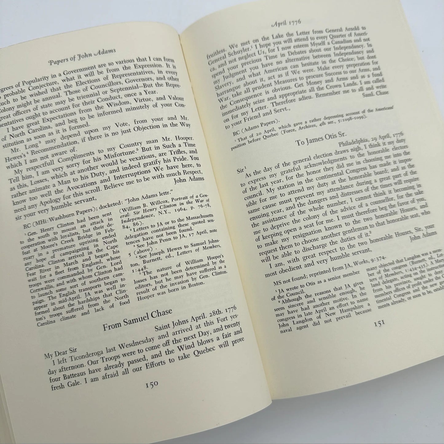 "The Adams Papers" — The Earliest Diary of John Adams — From June 1753 to August 1777 — Five volumes