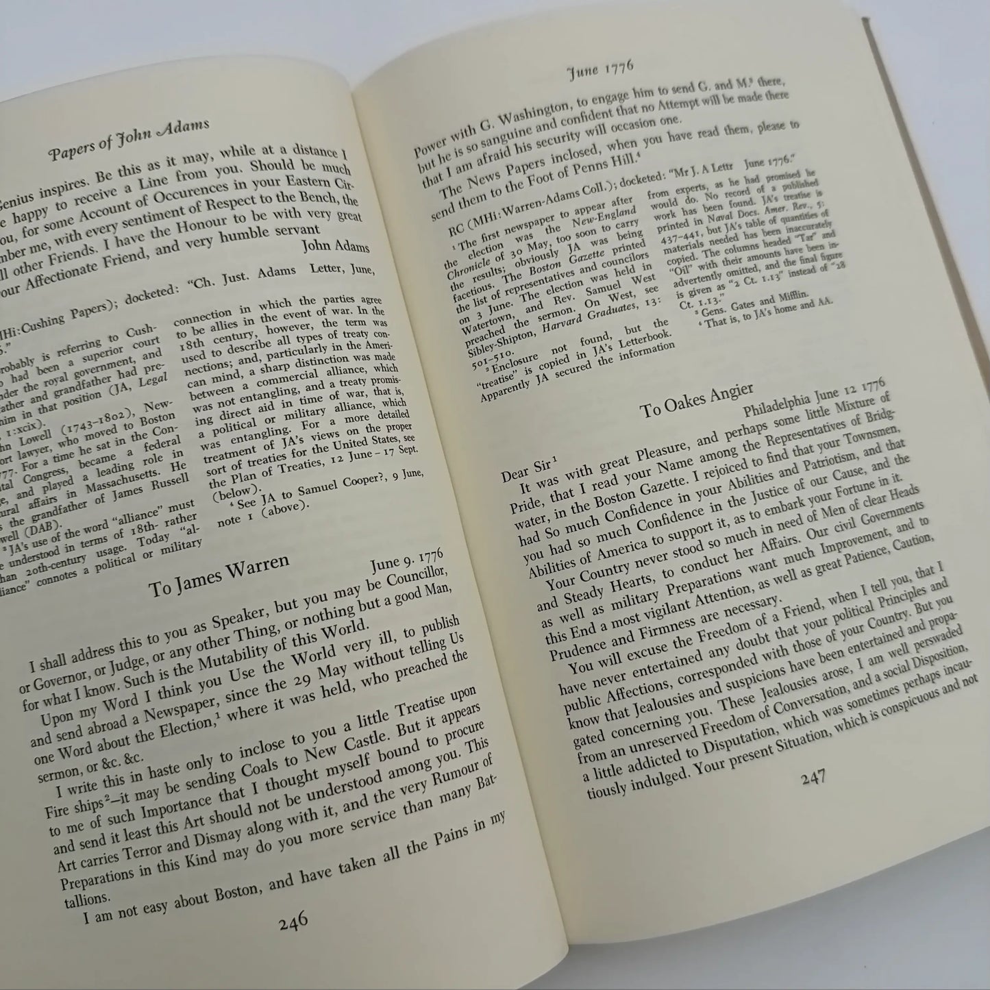 "The Adams Papers" — The Earliest Diary of John Adams — From June 1753 to August 1777 — Five volumes