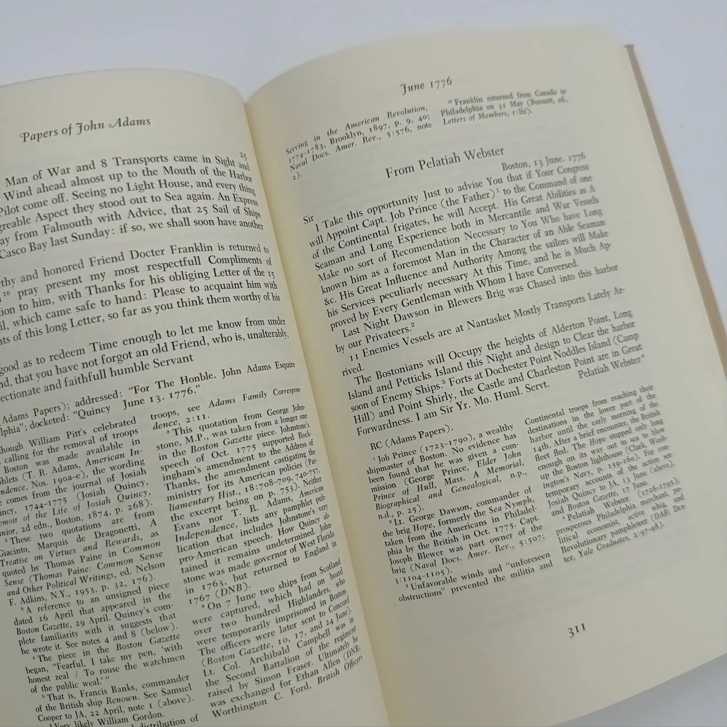 "The Adams Papers" — The Earliest Diary of John Adams — From June 1753 to August 1777 — Five volumes
