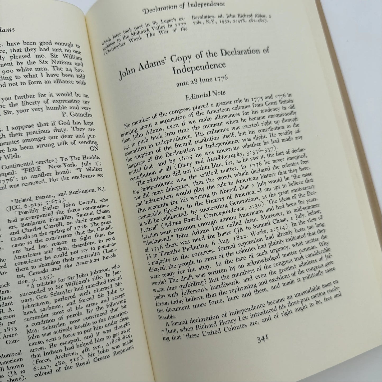 "The Adams Papers" — The Earliest Diary of John Adams — From June 1753 to August 1777 — Five volumes