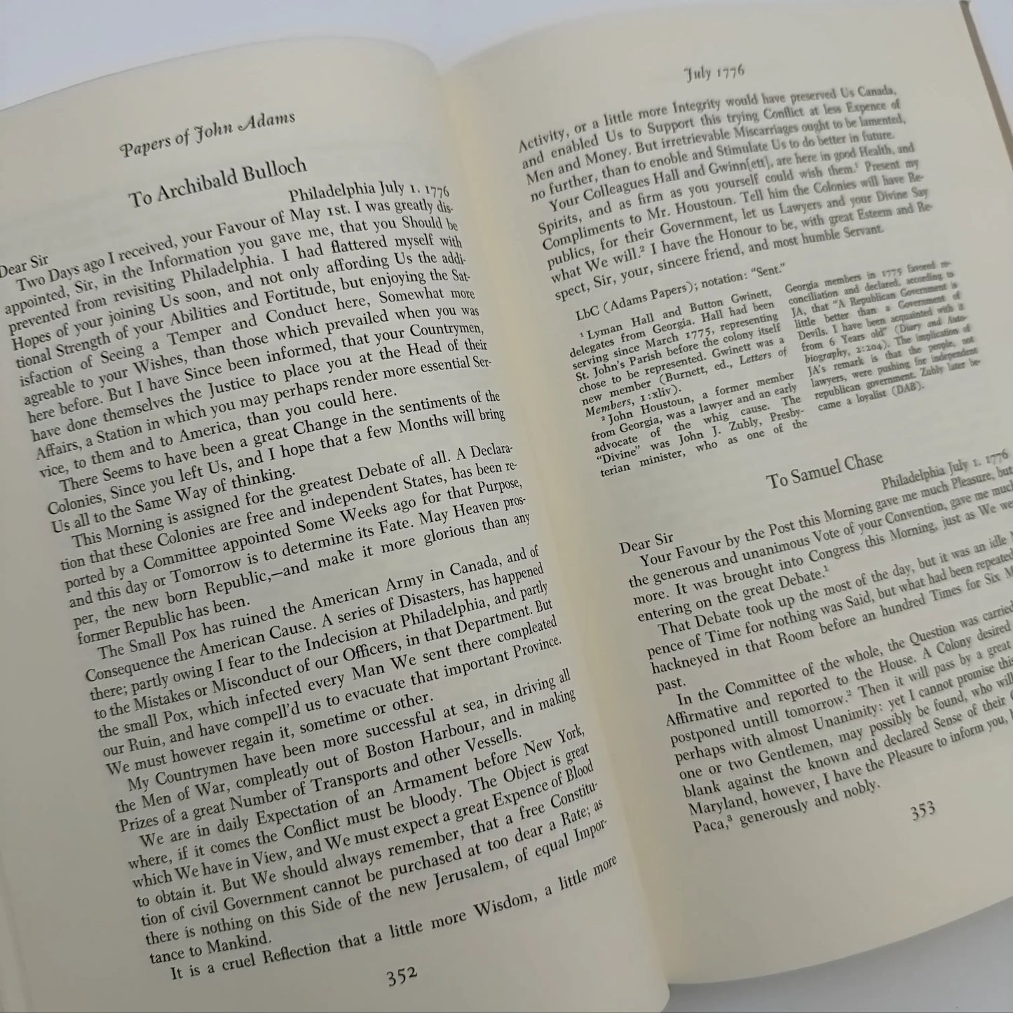"The Adams Papers" — The Earliest Diary of John Adams — From June 1753 to August 1777 — Five volumes