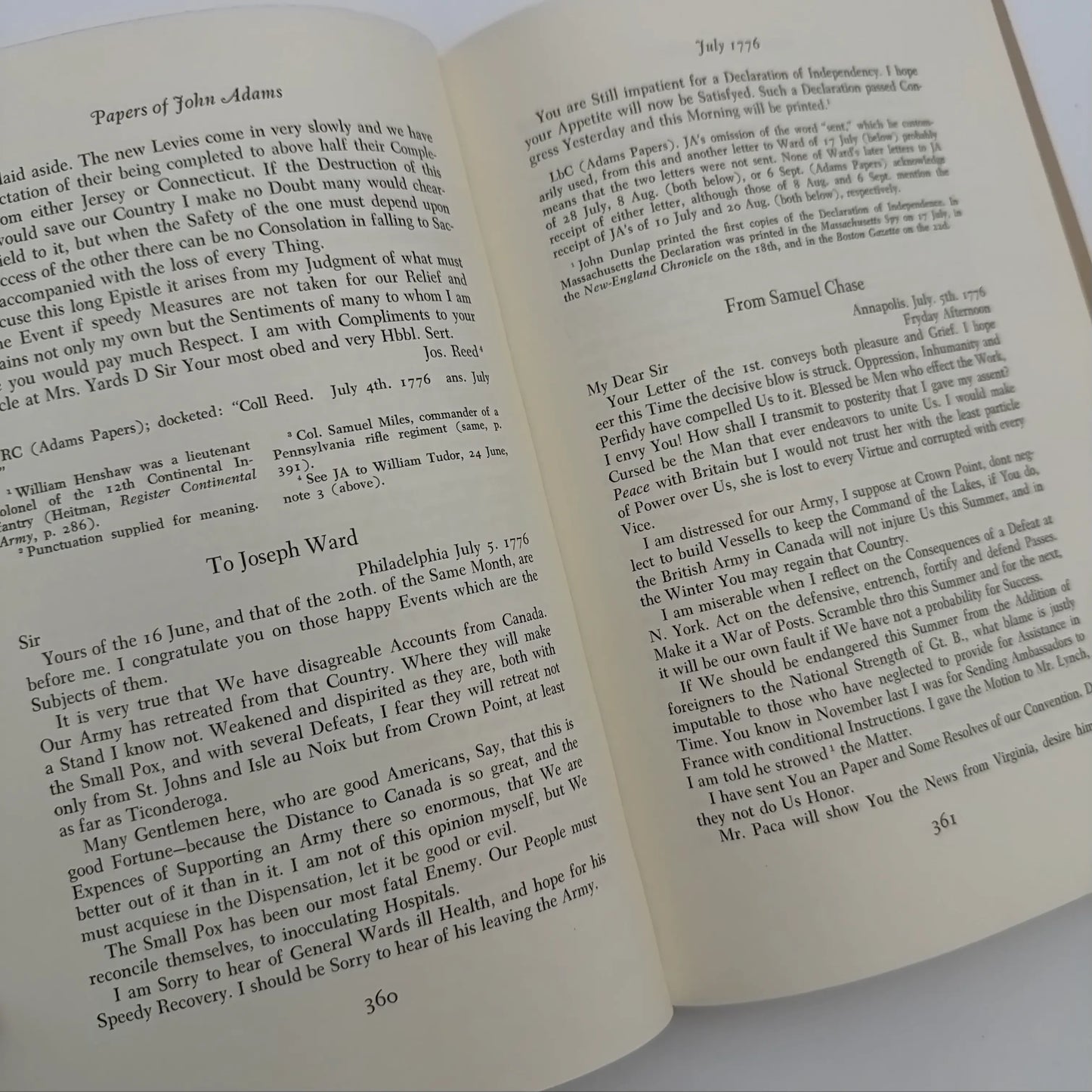 "The Adams Papers" — The Earliest Diary of John Adams — From June 1753 to August 1777 — Five volumes