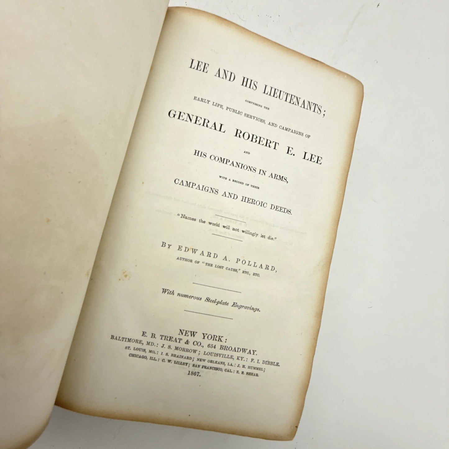 "Lee and His Lieutenants" by Edward A. Pollard — 1867
