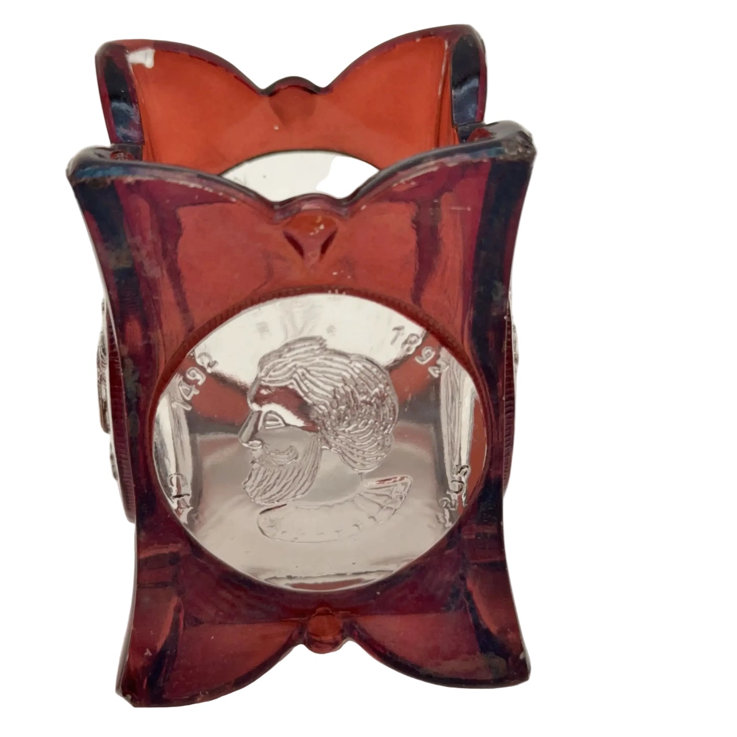 1893 World’s Fair Columbian Exposition Ruby-Dipped Hand-Engraved Glassware