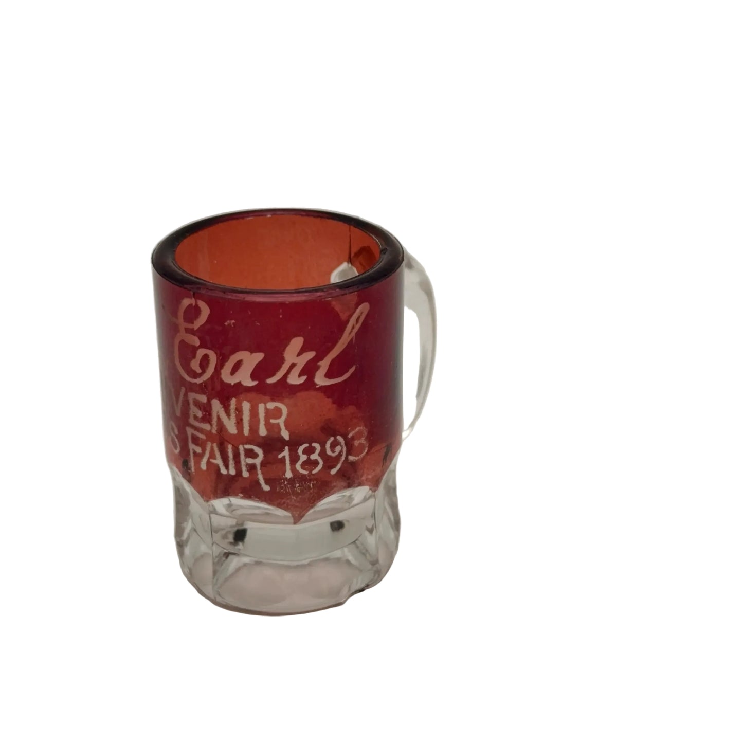1893 World’s Fair Columbian Exposition Ruby-Dipped Hand-Engraved Glassware