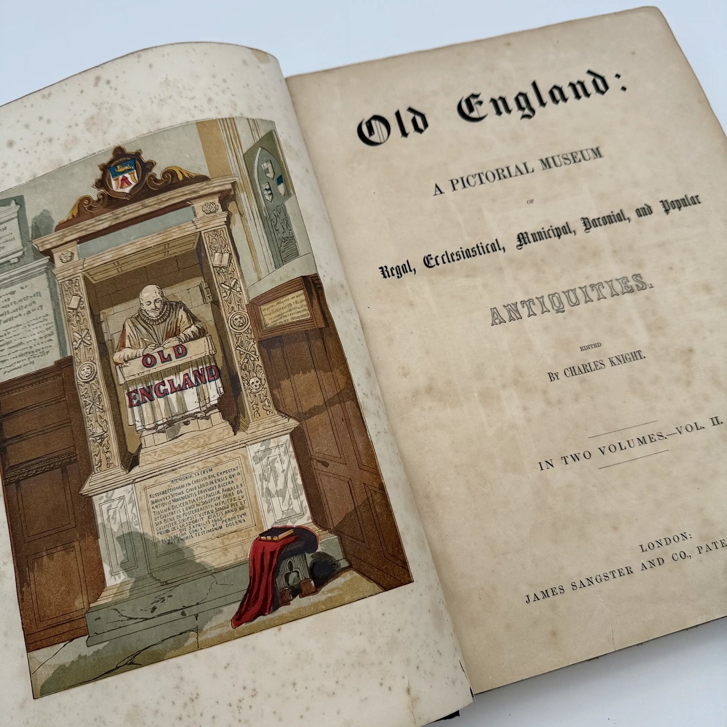 "Old England: A Museum of Popular Antiquities" by Charles Knight — 1860 — Two volume set