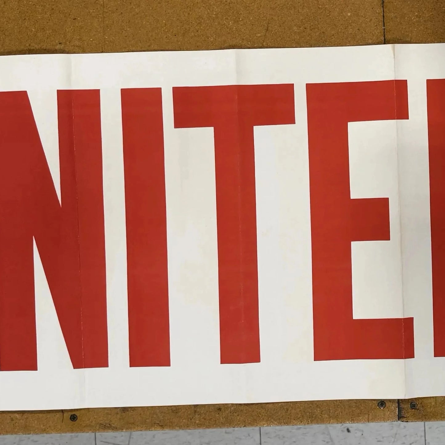 "United We Stand" Banner — 10 foot wide banner — 1941