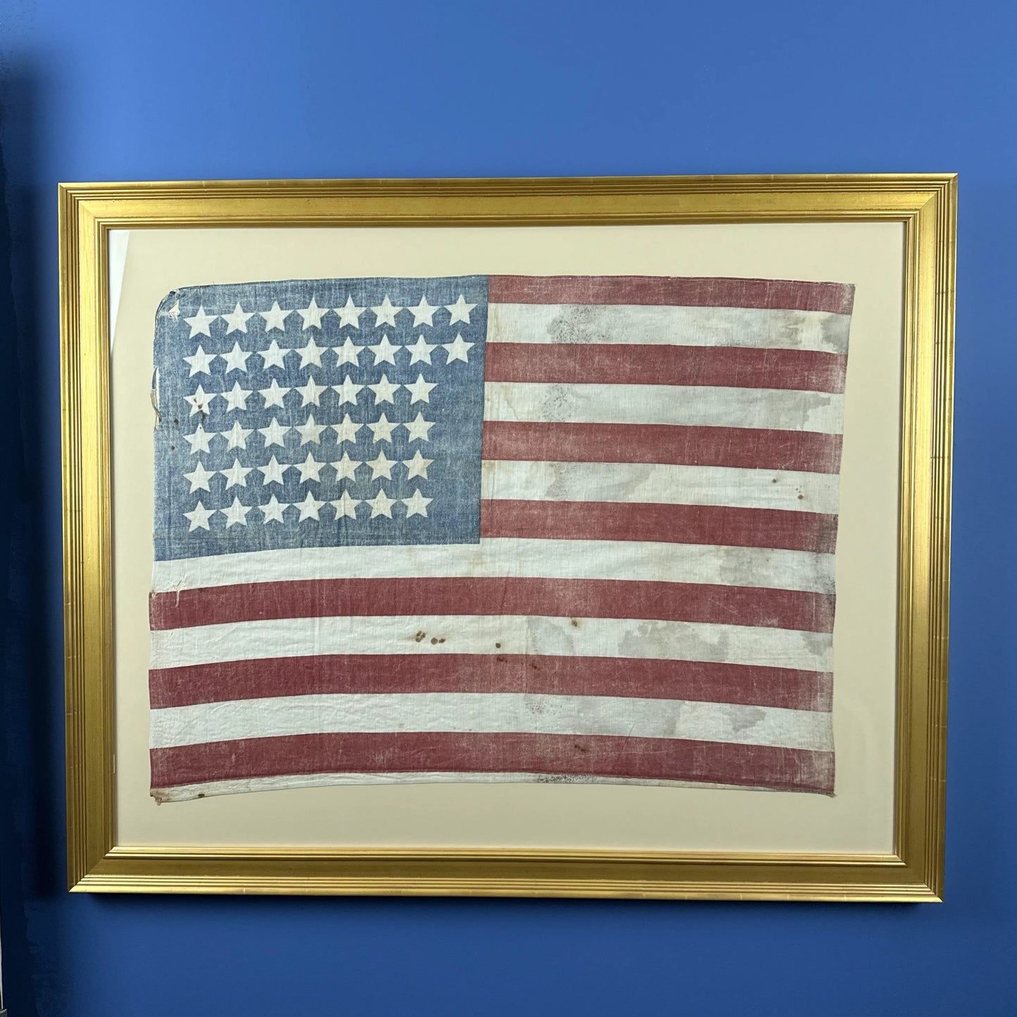 Framed 44-Star Parade Flag — Circa 1891-1896