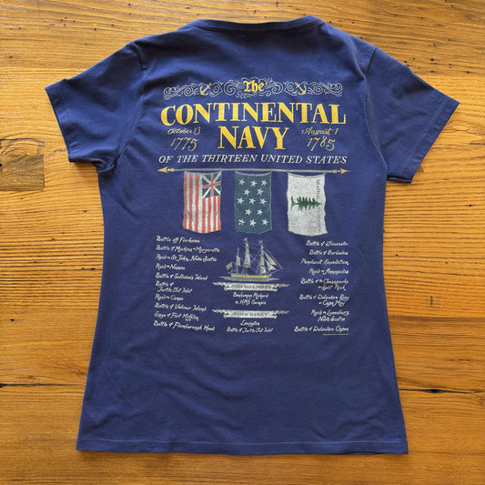 "The Continental Navy" Women's fitted v-neck shirt